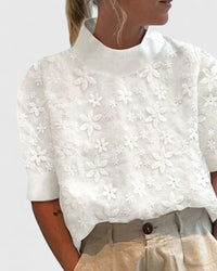 Denise | Elegant Blouse with Stand Collar